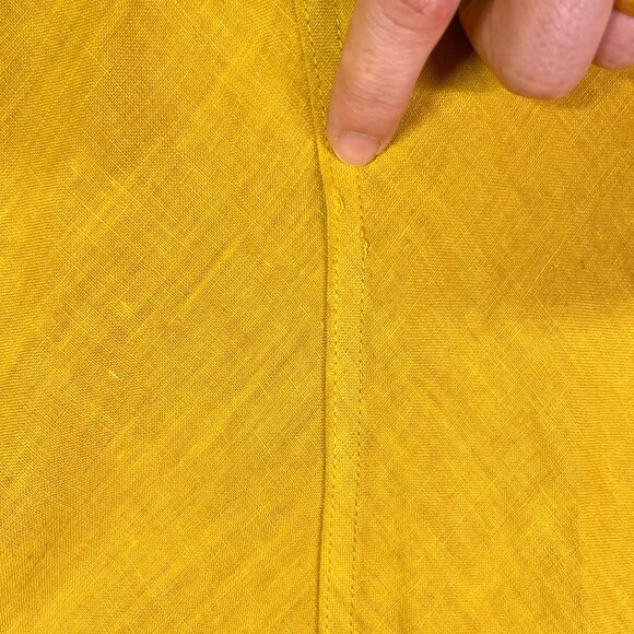 CP Shades Size M Yellow Maxi Skirt LInen Bias-Cut Pull-On Pockets - Picture 7 of 10